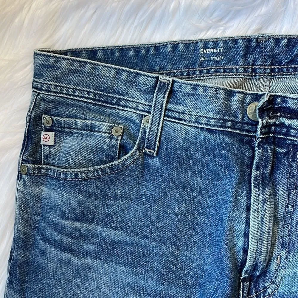 Ag-ed Denim Mens Jeans Size33 Slim High Rise Straight Made in USA size 33R - Picture 5 of 13